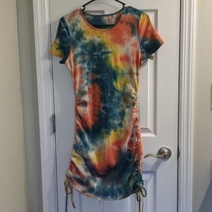 Shein Cinched Tie-dyed Dress